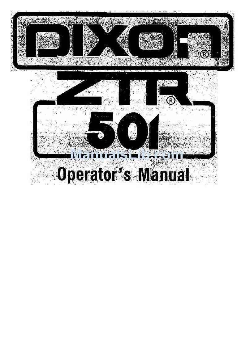 Dixon ZTR 501 User manual