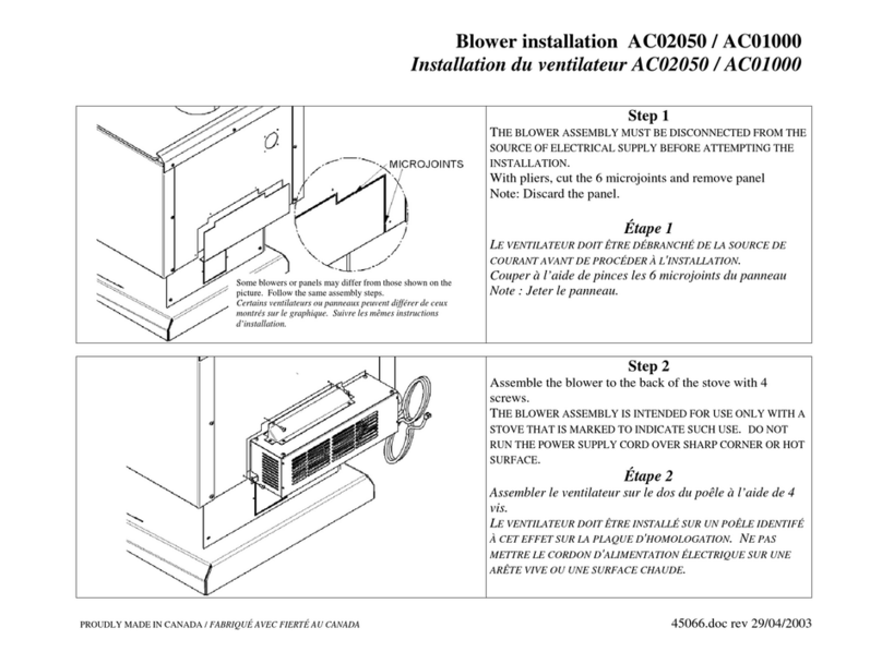 Drolet AC01000 installation instructions