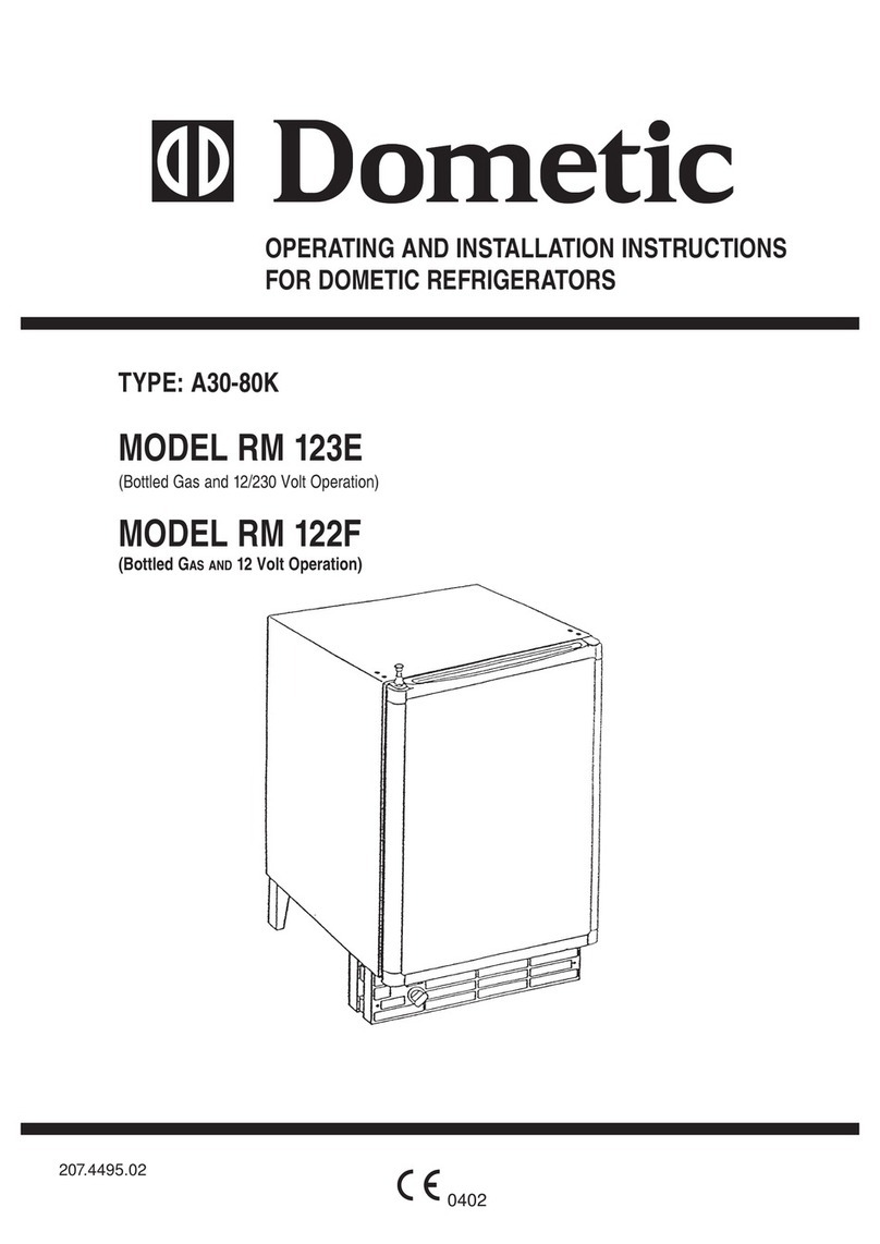 Dometic RM 122F OPERATING AND INSTALLATION Manual