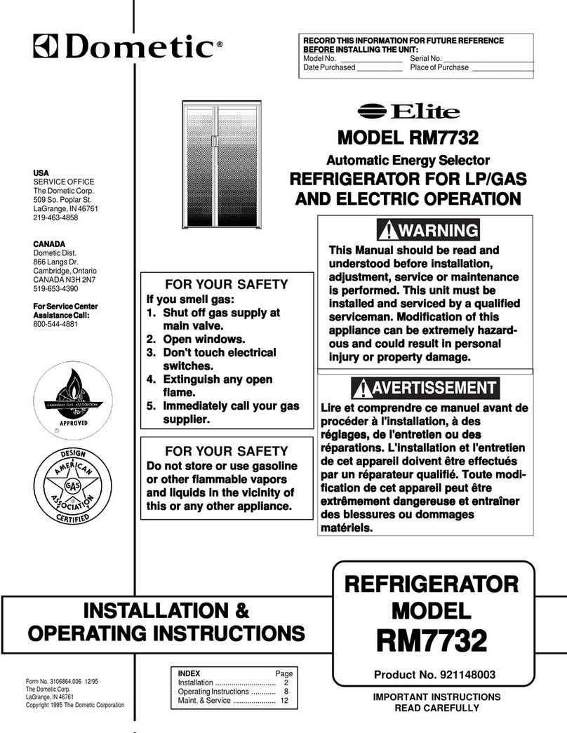 Dometic Elite RM7732 Manual