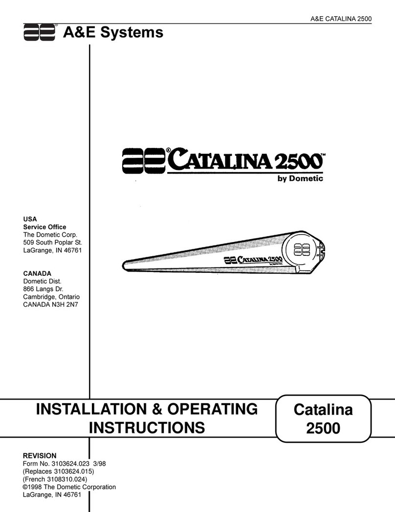 Dometic A&E CATALINA 2500 Installation & operating instructions