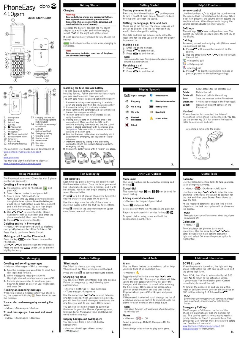 Doro PHONEEASY 410GSM User manual