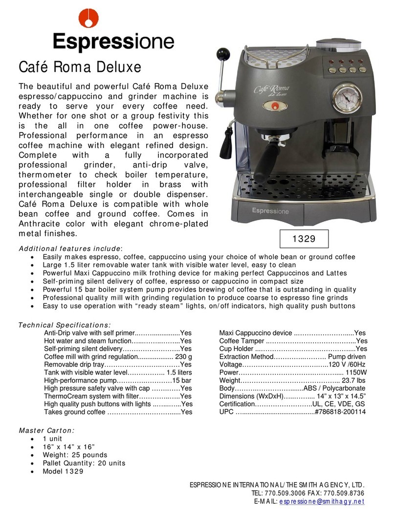 Espressione Cafe Roma Deluxe 1329 User manual Espressione Cafe Roma Deluxe 1329 User manual