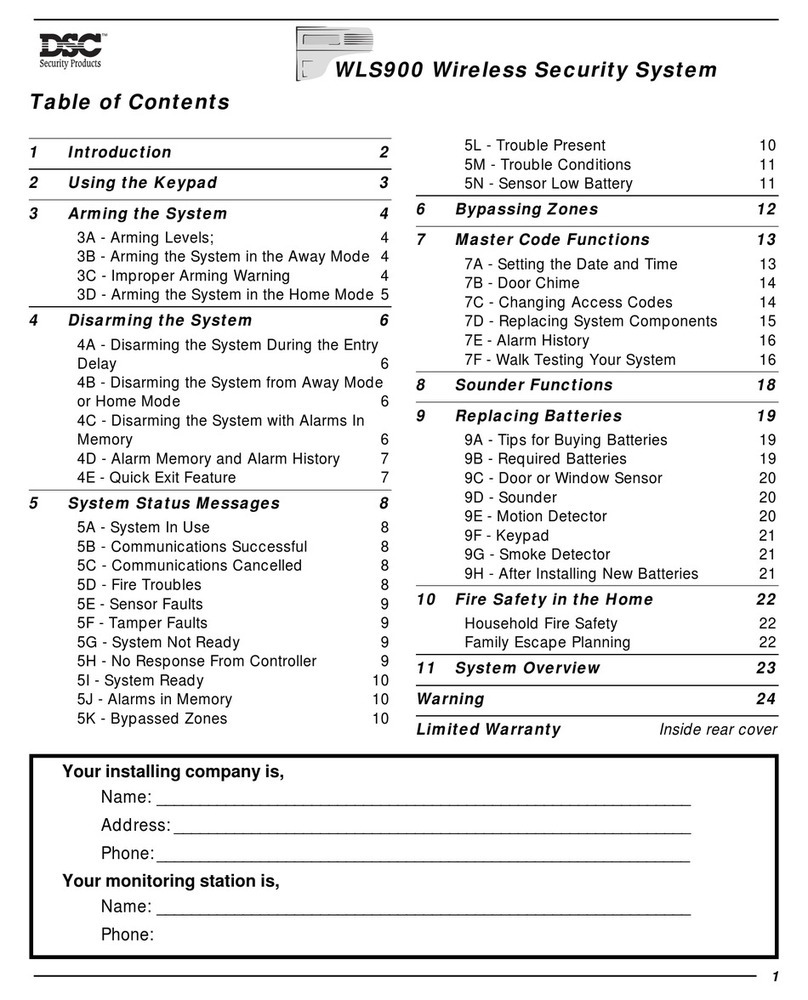 DSC WLS900 User manual
