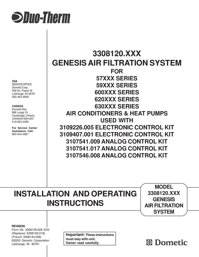 Duo-Therm GENESIS 3308120.XXX Installation and operating instructions Duo-Therm GENESIS 3308120.XXX Installation and operating instructions