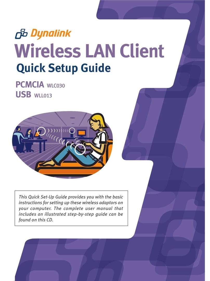 Dynalink Wireless LAN Client PCMCIA WLC030 Quick setup guide
