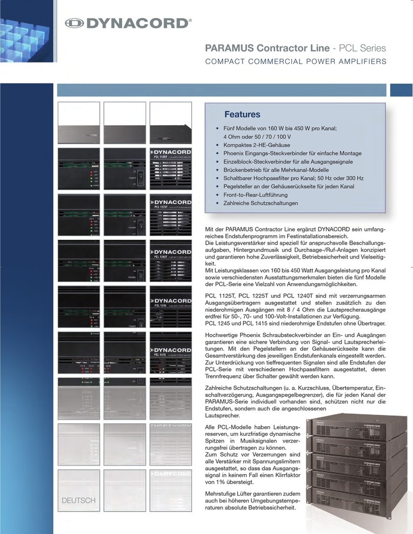Dynacord PCL Series Specification sheet