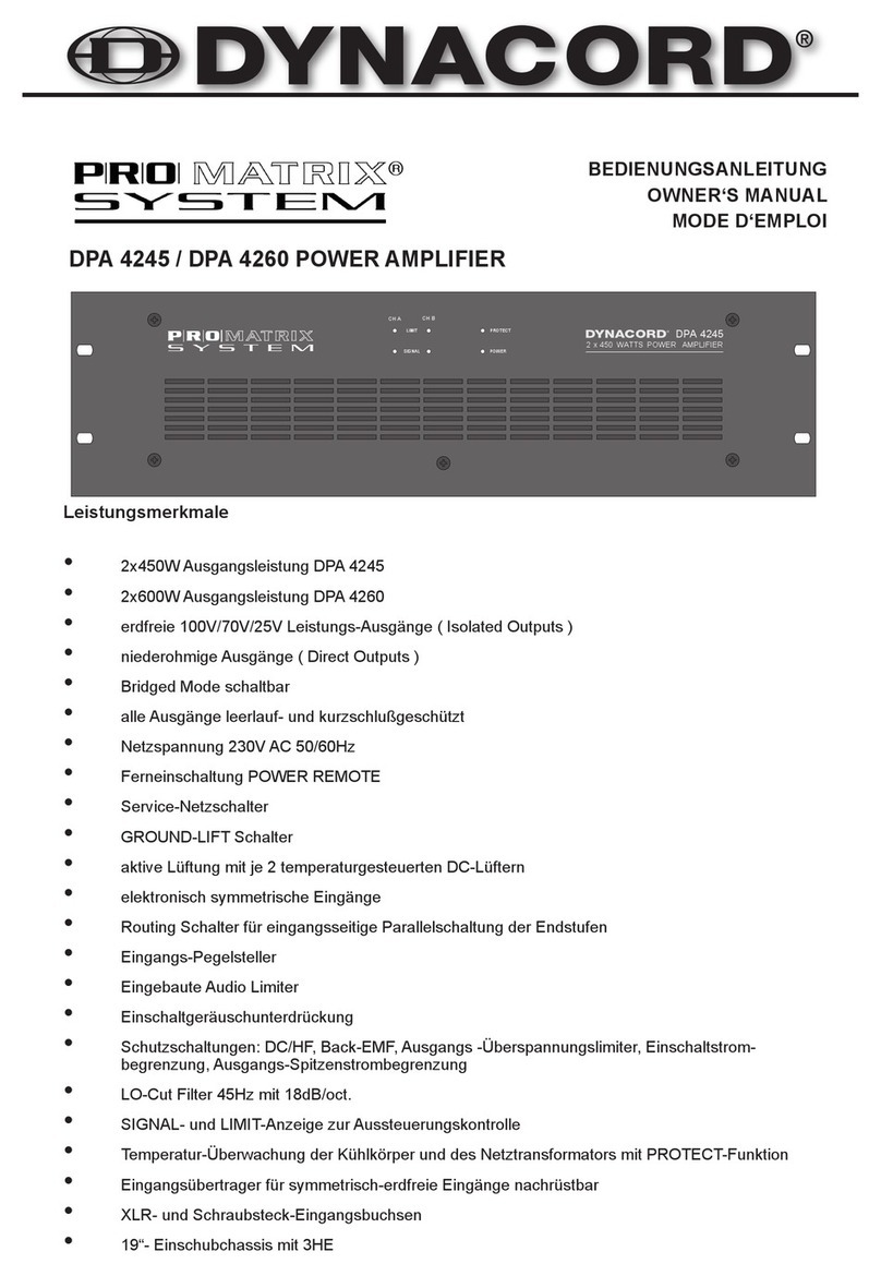 Dynacord Power Amplifier DPA 4245 User manual