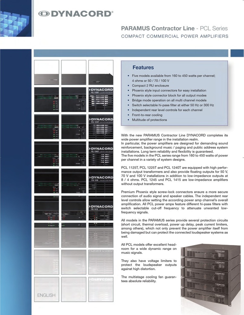 Dynacord PCL 1125T Specification sheet