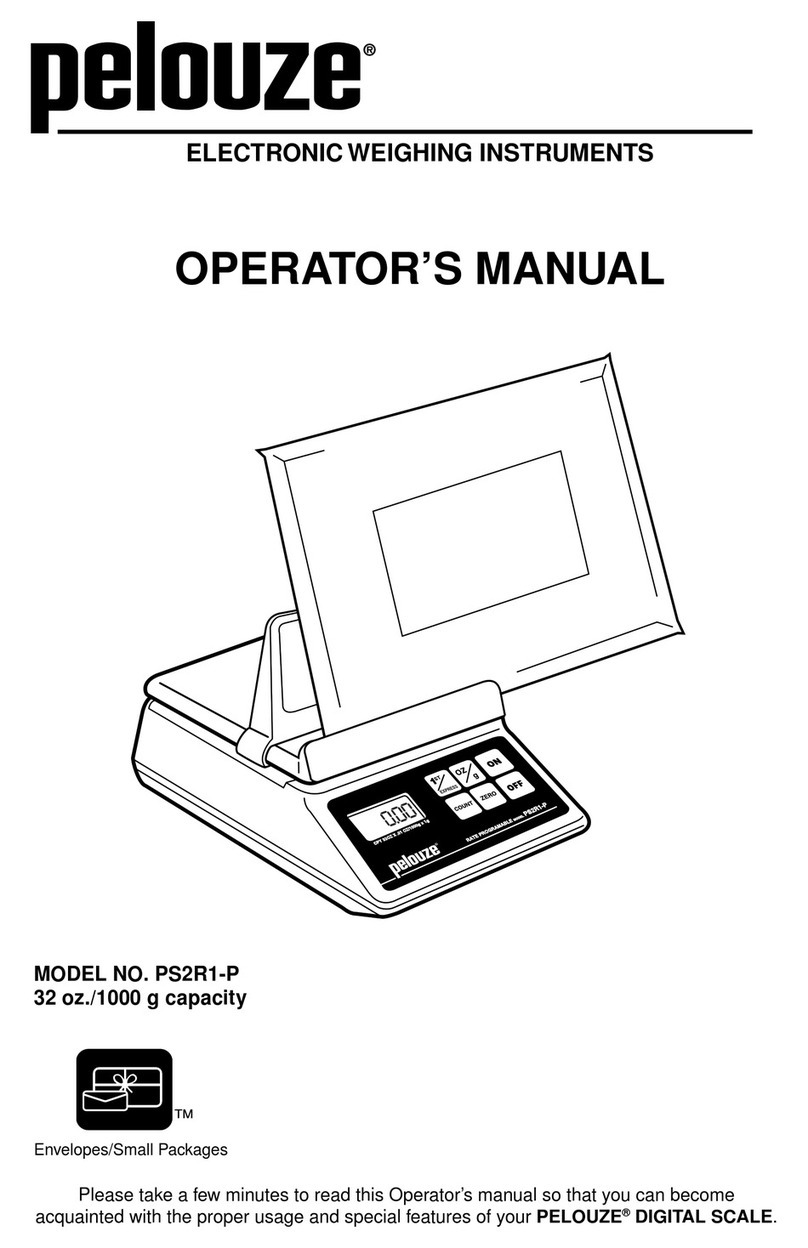 Pelouze Electronic Weighing Instruments PS2R1-P Operator's manual Pelouze Electronic Weighing Instruments PS2R1-P Operator's manual