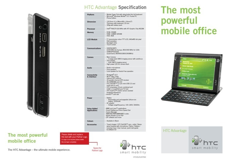 HTC LetraTag XR Specifications