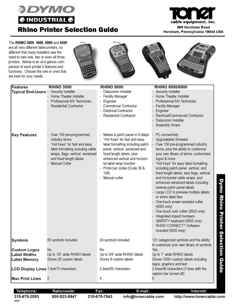 Dymo Rhino 3000 Industrial Label Printer User manual