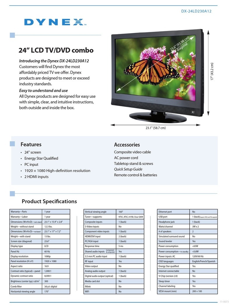 Dynex DX-24LD230A12 Specification sheet