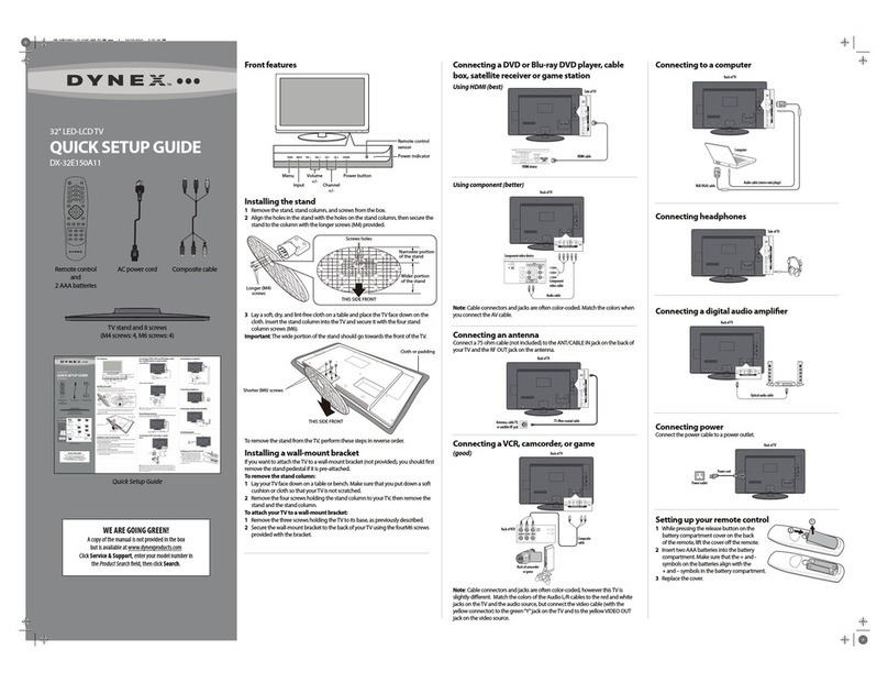Dynex 32" LED-LCD TV DX-32E150A11 User manual Dynex 32" LED-LCD TV DX-32E150A11 User manual