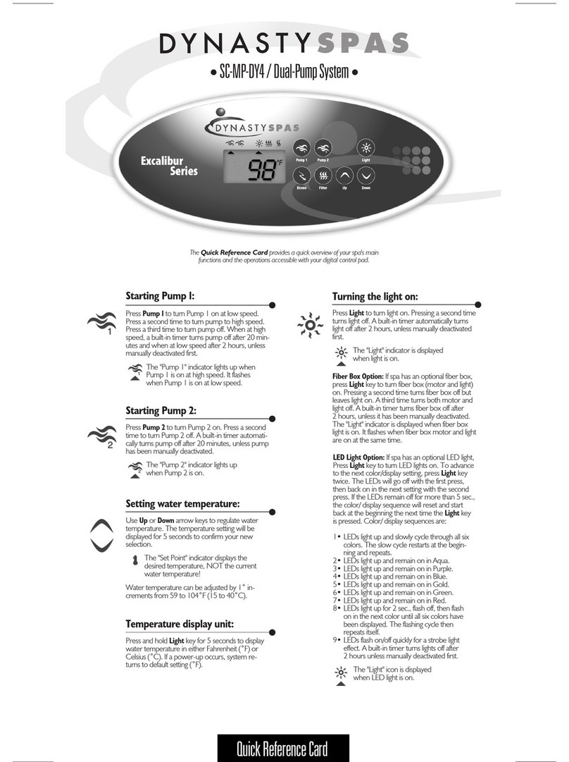 Dynasty Spas SC-MP-DY4 Reference guide