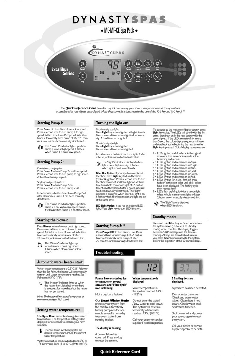 Dynasty Spas MC-MP-CE Reference guide