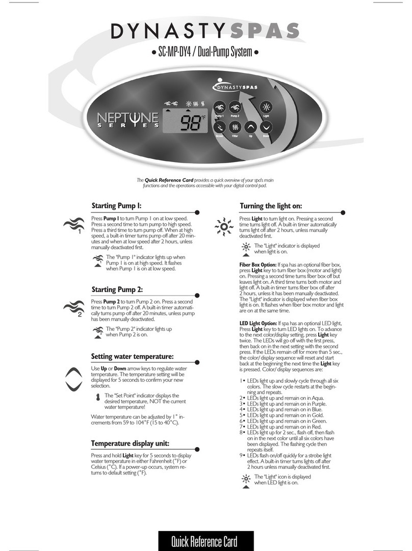 Dynasty Spas 9919-100578-B Reference guide