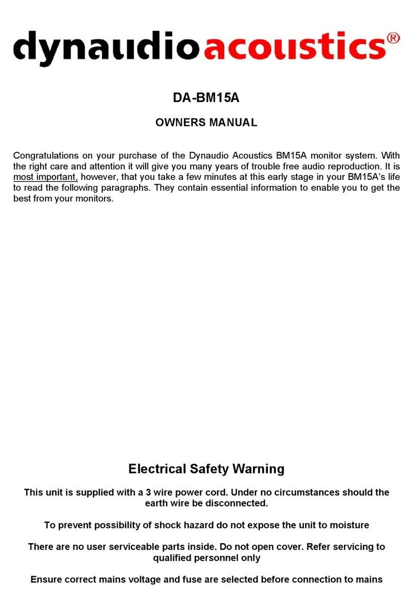 Dynaudio DA-BM15A owner's manual