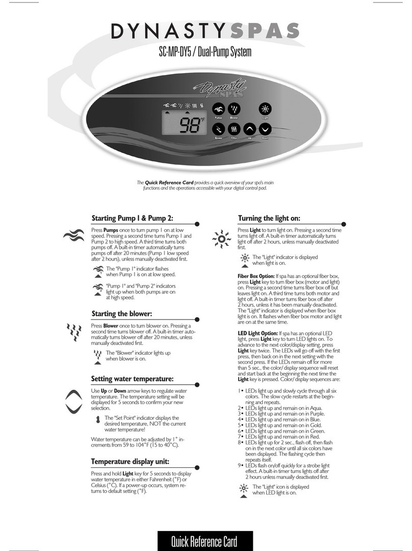 Dynasty Spas SC-MP-DY5 Reference guide