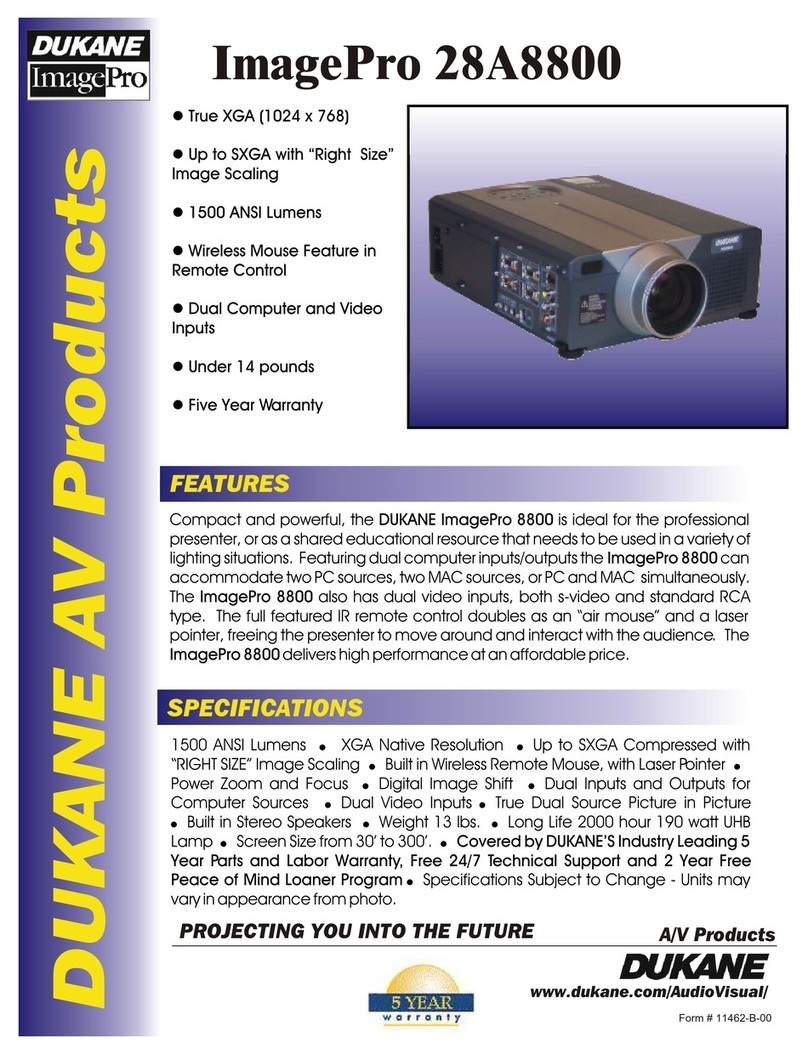 Dukane ImagePro 28A8800 Specification sheet