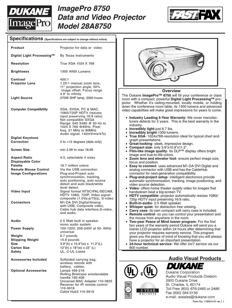 Dukane 28A8750 Specification sheet