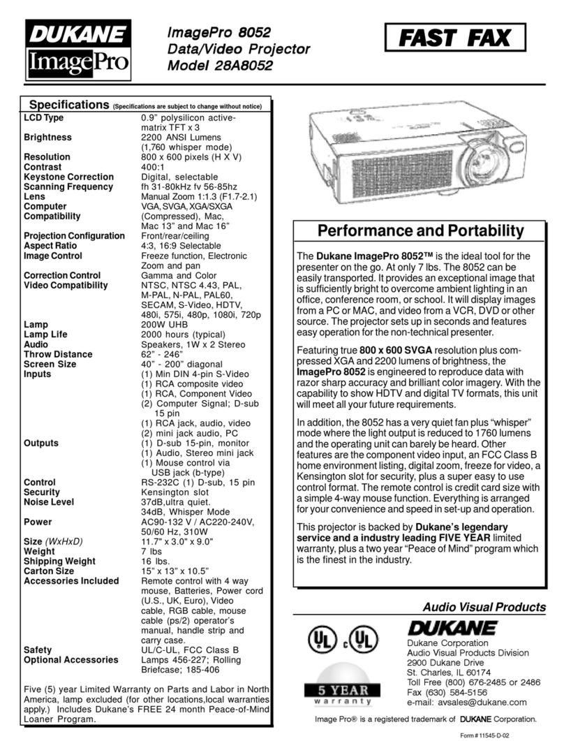 Dukane 28A8052 Specification sheet