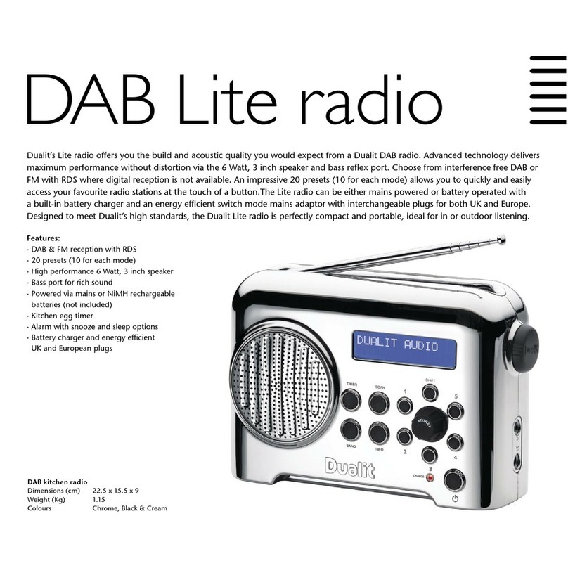 Dualit DAB LITE RADIO Specifications