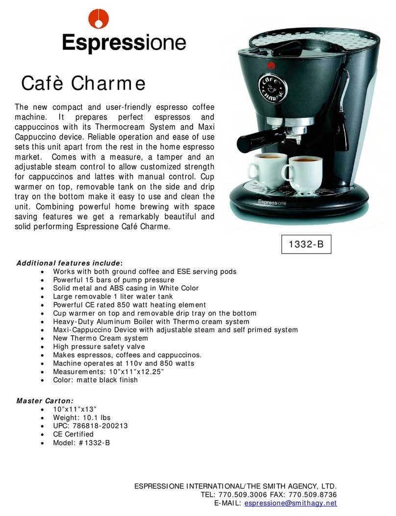 Espressione Cafe Charme 1332-A User manual Espressione Cafe Charme 1332-A User manual