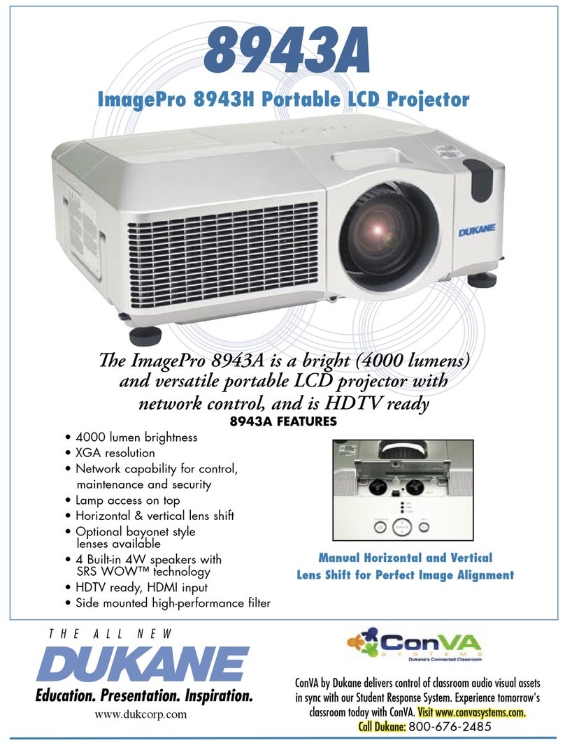 Dukane Portable LCD Projector ImagePro 8943A Specifications