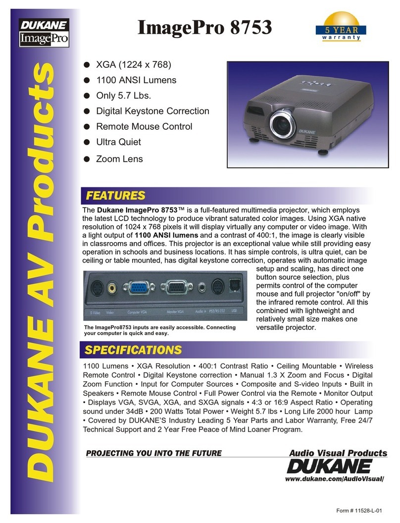 Dukane ImagePro 8753 Specifications