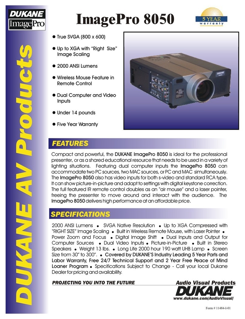 Dukane ImagePro 8050 Specifications
