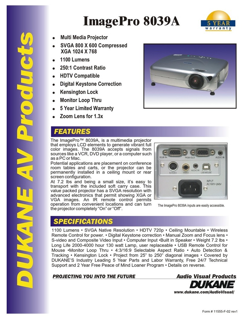 Dukane ImagePro 8038A Specifications