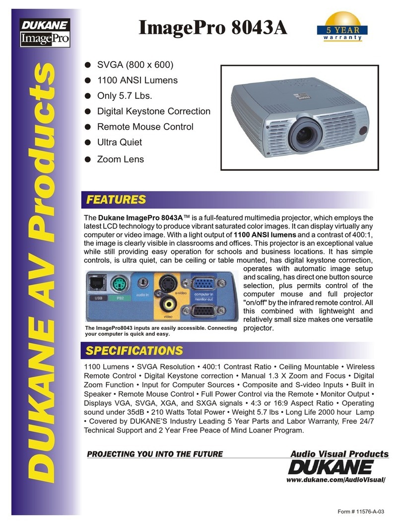 Dukane ImagePro 8038 Specifications