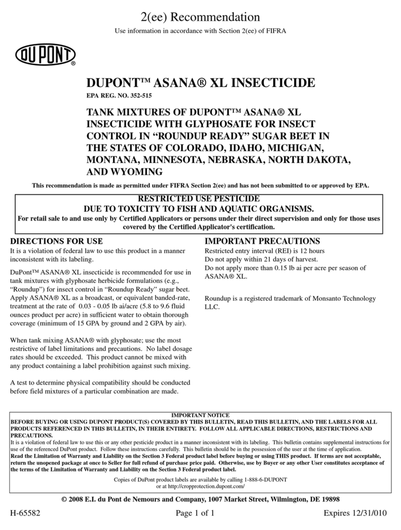 DuPont Authentication XL Insecticide Directions for use