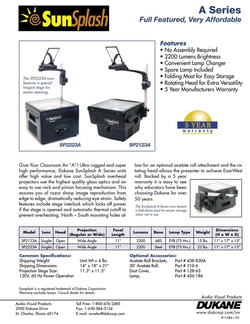Dukane Sunsplash A Series SP2123A Brochure & specs