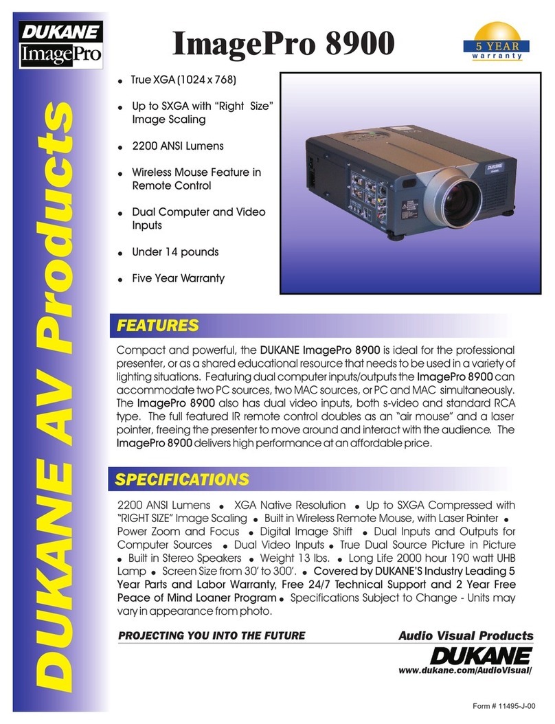 Dukane ImagePro 8900 Specifications