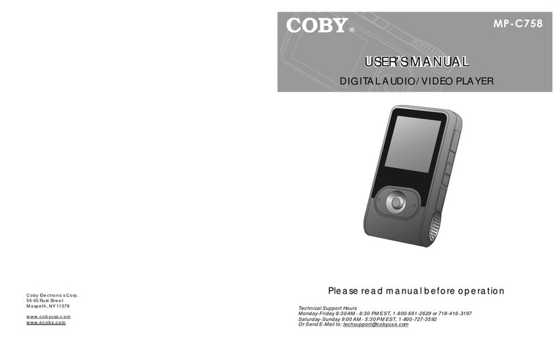 Coby MPC758 - 512 MB Digital Player User manual