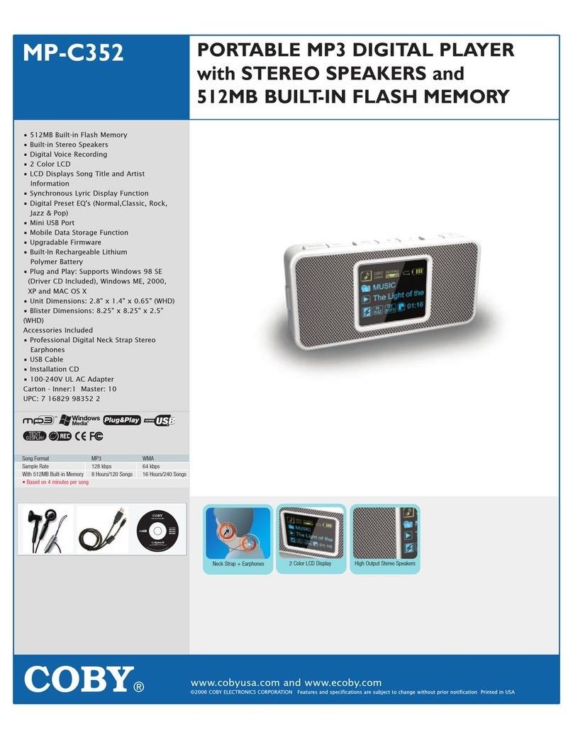Coby MP-C352 Specifications