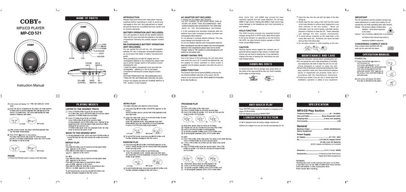 Coby MP-CD521 instruction manual