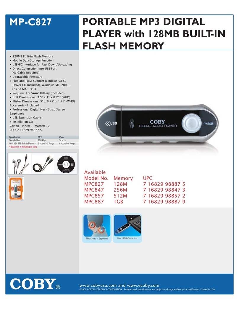 Coby MP-C827 Specifications