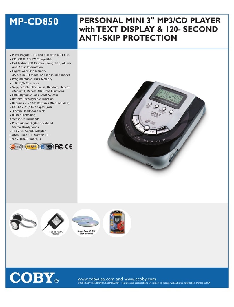 Coby MPC850 User manual