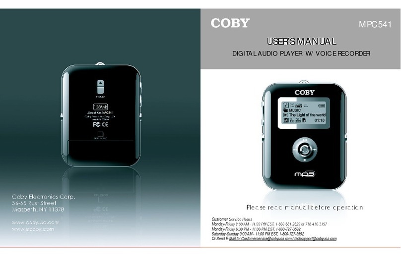 Coby MPC541 - MP 128 MB Digital Player User manual