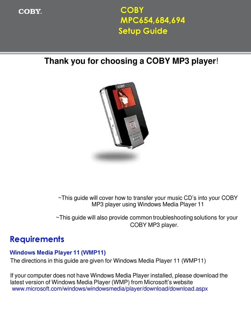 Coby MP-C684 Setup guide