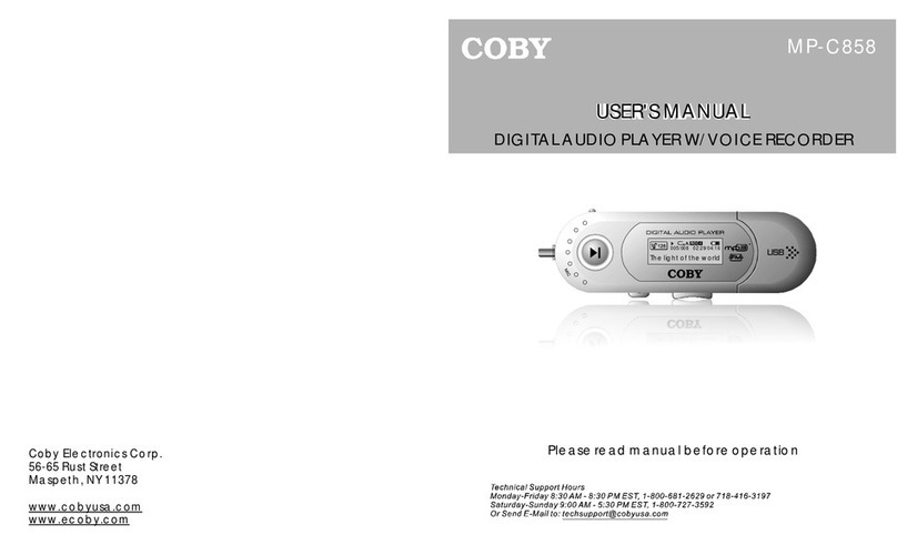 Coby MP-C858 - 512 MB Digital Player user manual