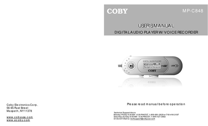 Coby MPC848 - 256 MB Digital Player user manual