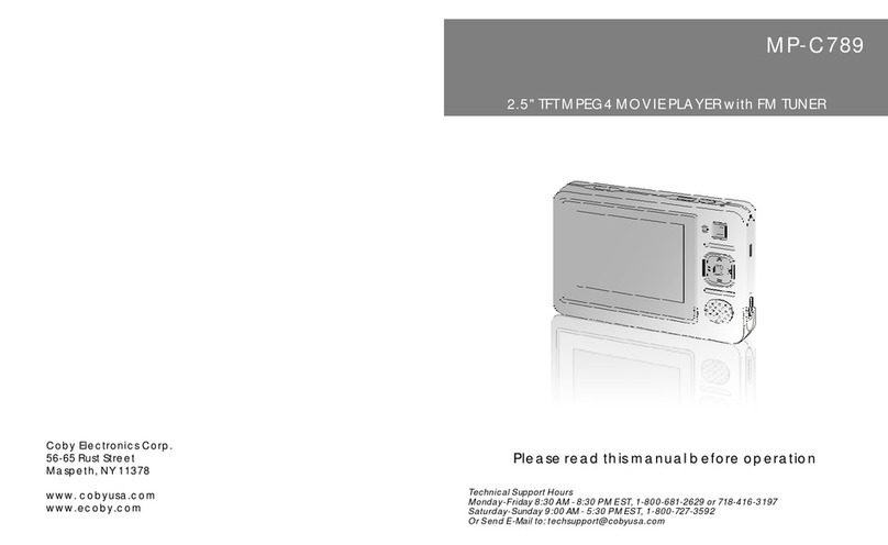 Coby MP-C789 - 1GB MP3/MP4/2.5" LCD/WMA/WAV/Digital Audio/Video/Media... User manual