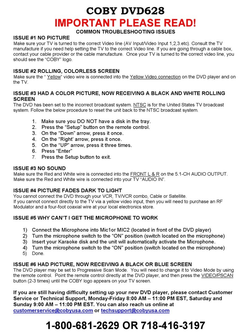 Coby DVD-628 Troubleshooting