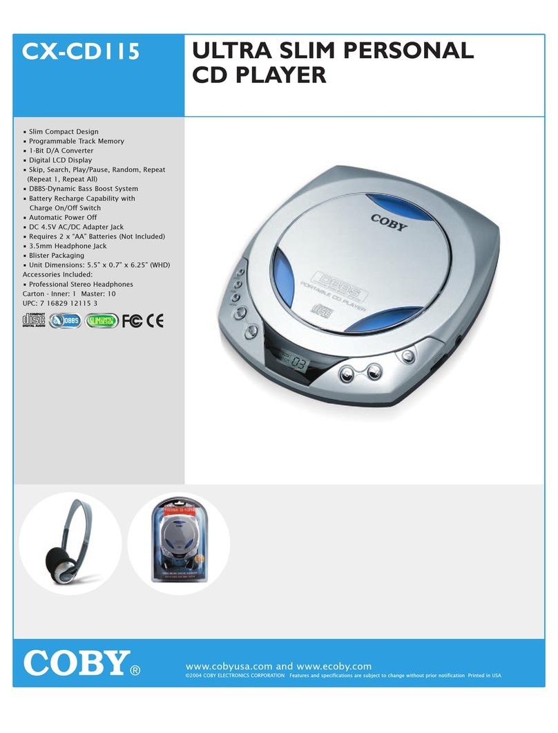 Coby COBY CX-CD115 Specifications