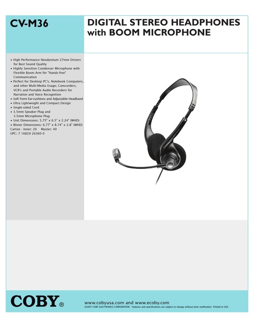 Coby CV M36 Specification sheet