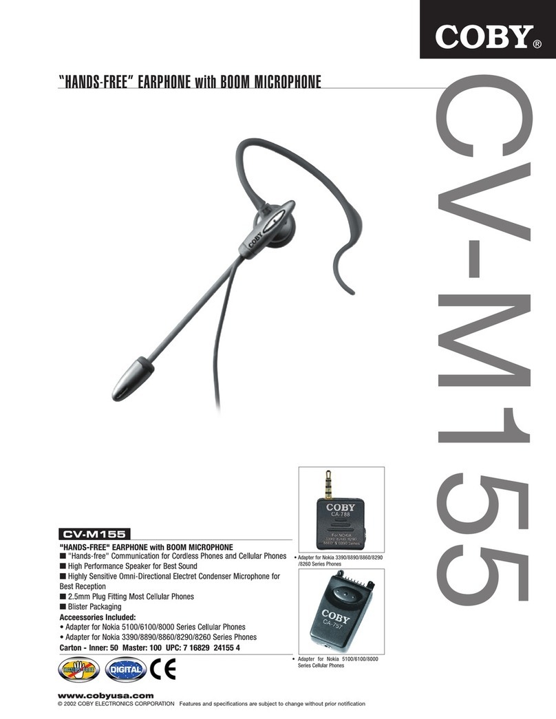 Coby CV M155 Specification sheet